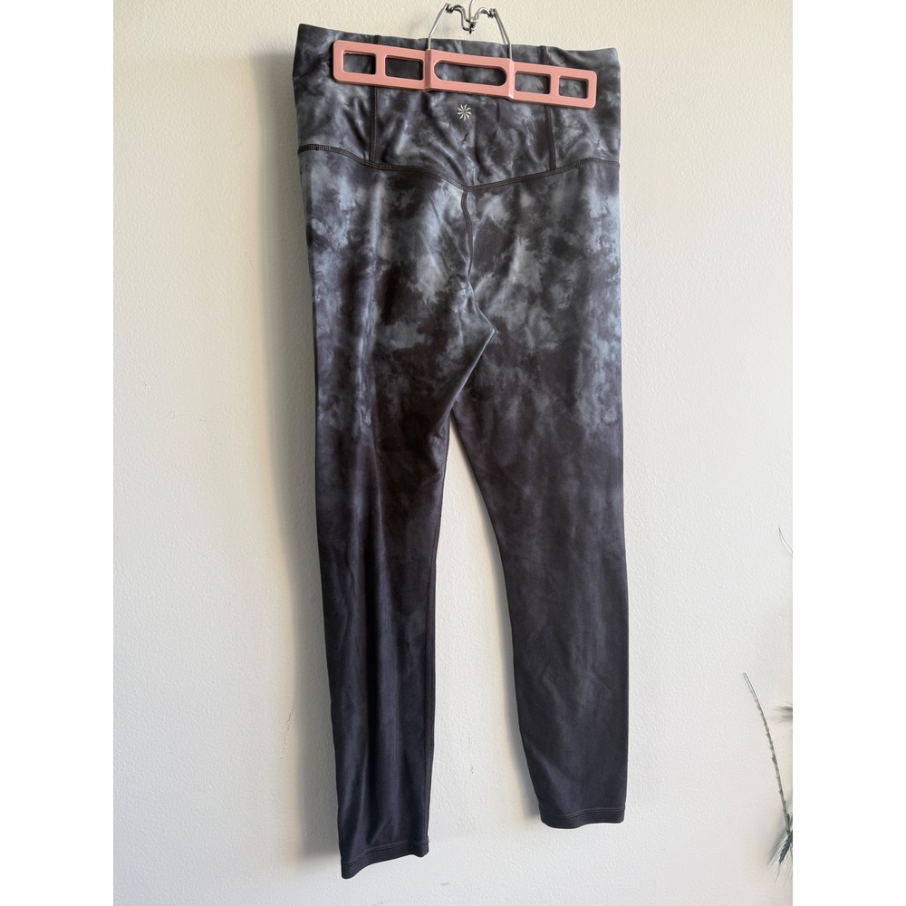 Athleta Elation Printed 7/8 Tight Black Grey Tie Dye High Rise Leggings Womens M